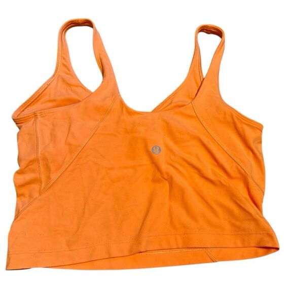 Lululemon Women’s 8 Align Tank Orange Soda Fitted Crop Basic Trendy Athletic - Picture 7 of 11